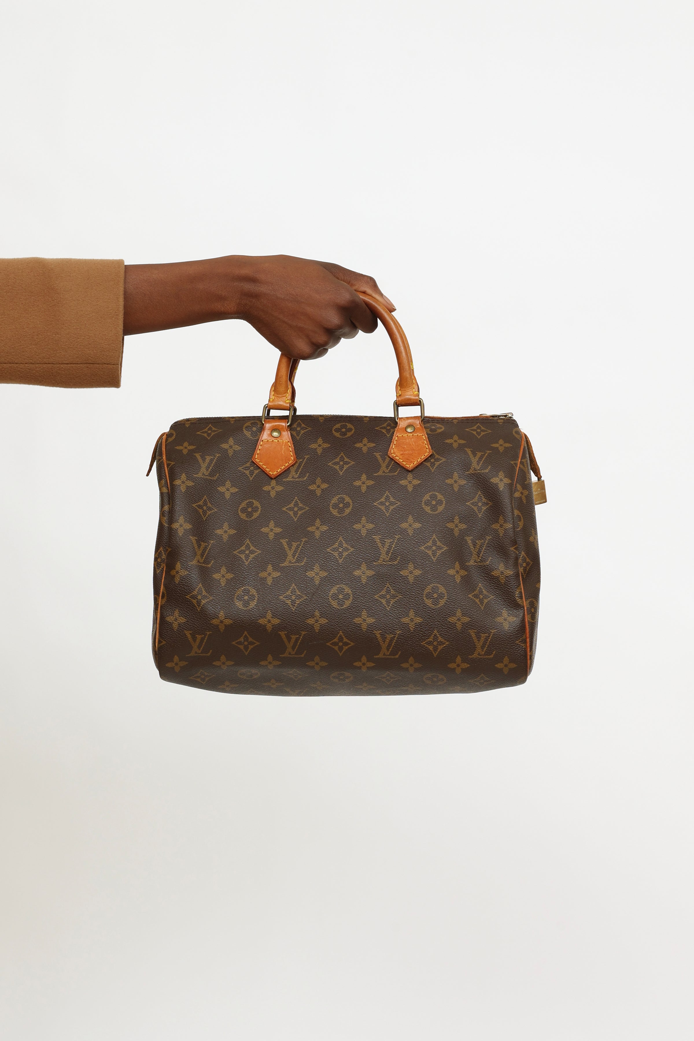 1991 Louis Vuitton Brown Monogram Coated Canvas and Leather Vintage Mini HL  Speedy at 1stDibs