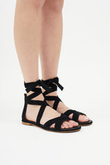 Leather sandal Louise et Cie Black size 38.5 EU in Leather - 35161333