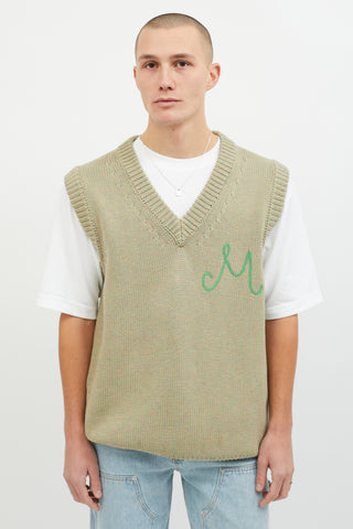 MM6 Maison Margiela Multicolor Embroidered Monogram Sweater Vest