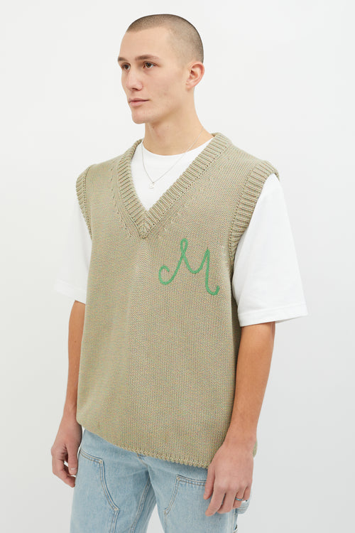 MM6 Maison Margiela Multicolor Embroidered Monogram Sweater Vest