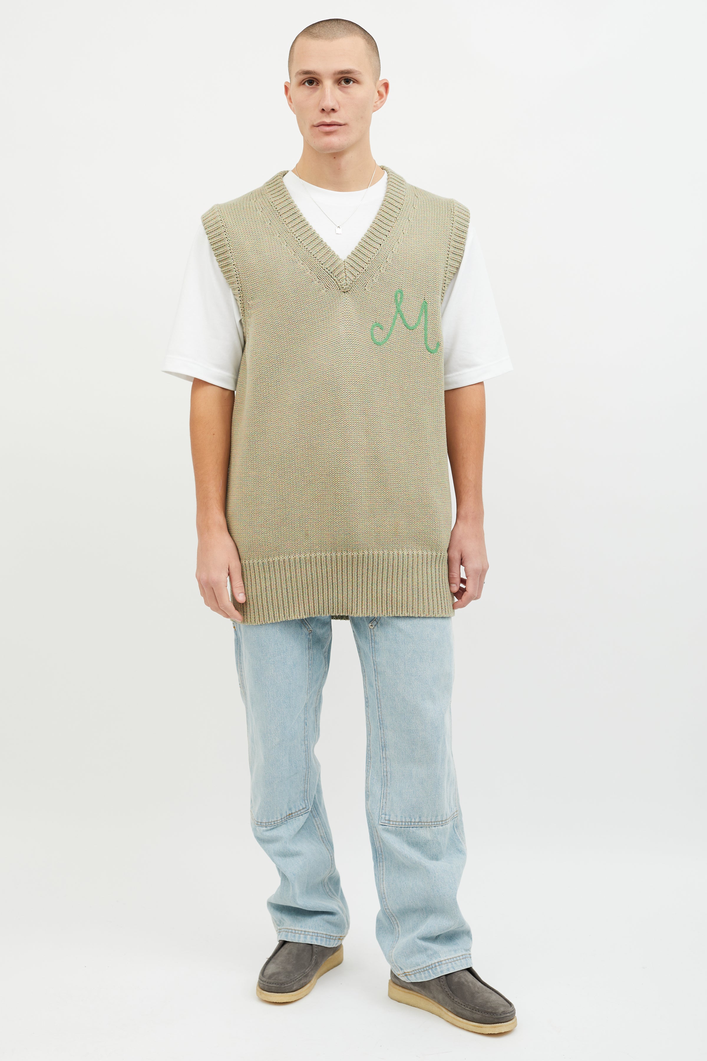 MM6 Maison Margiela // Multicolor Embroidered Monogram Sweater Vest – VSP  Consignment