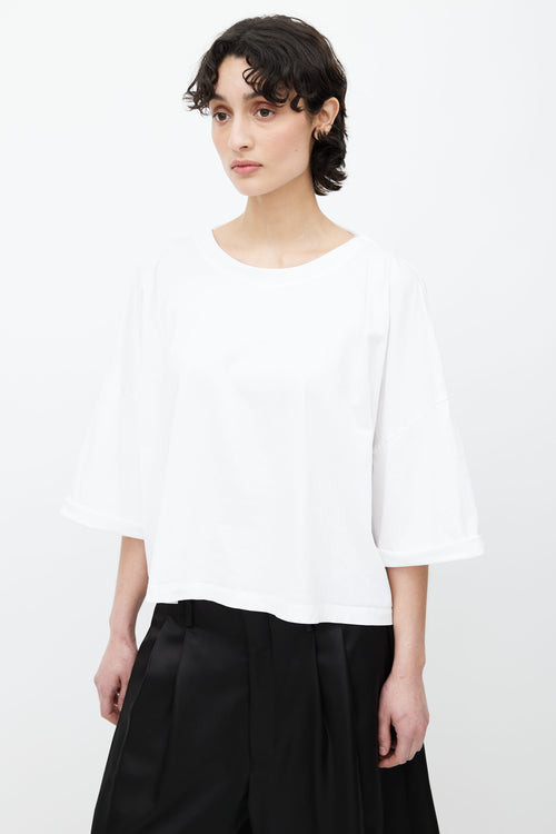 MM6 Maison Margiela White Short Sleeves Scarf T-Shirt