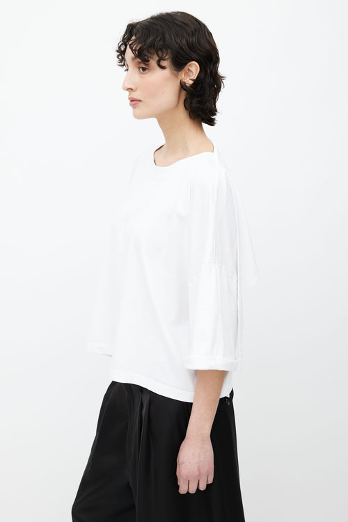 MM6 Maison Margiela White Short Sleeves Scarf T-Shirt