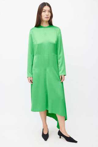 MSGM Green Long Sleeve Backless Dress