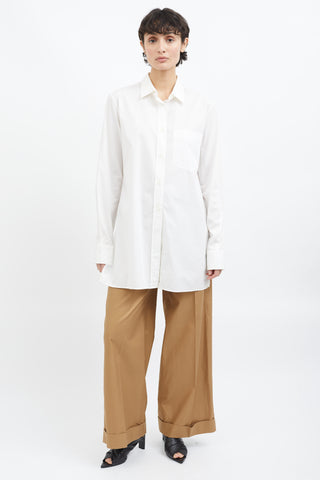 Maison Margiela White Cotton Side Slit Shirt