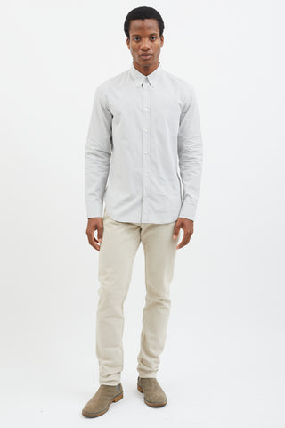 Maison Margiela Light Grey Long Sleeve Button Up Shirt
