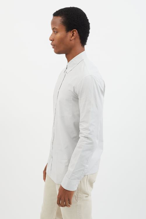 Maison Margiela Light Grey Long Sleeve Button Up Shirt