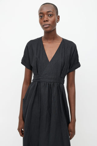 Mara Hoffman Black Wrap Midi Dress