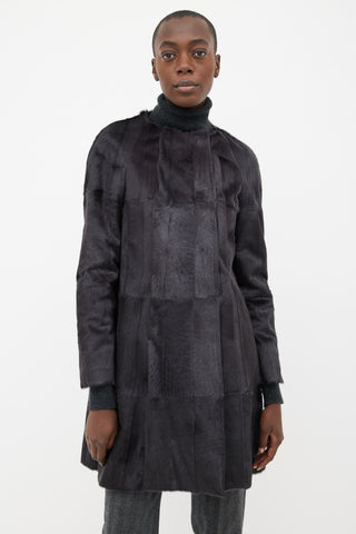 Marni Black Fur Open Coat