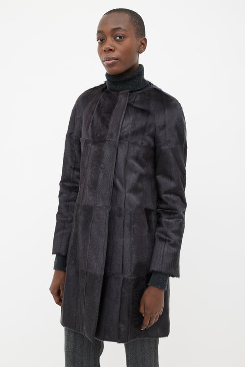 Marni Black Fur Open Coat
