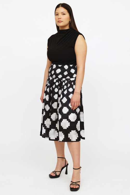 Marni Black & White Pleated Skirt
