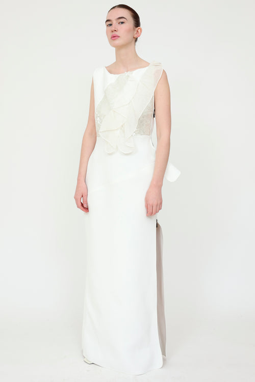 Toni Maticevski //HOLD White Sequin Thrilling Gown - AT DRYCLEANING