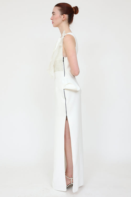 Toni Maticevski White Sequin Thrilling Gown