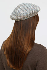 Maison Michel Blue & White Tweed Beret