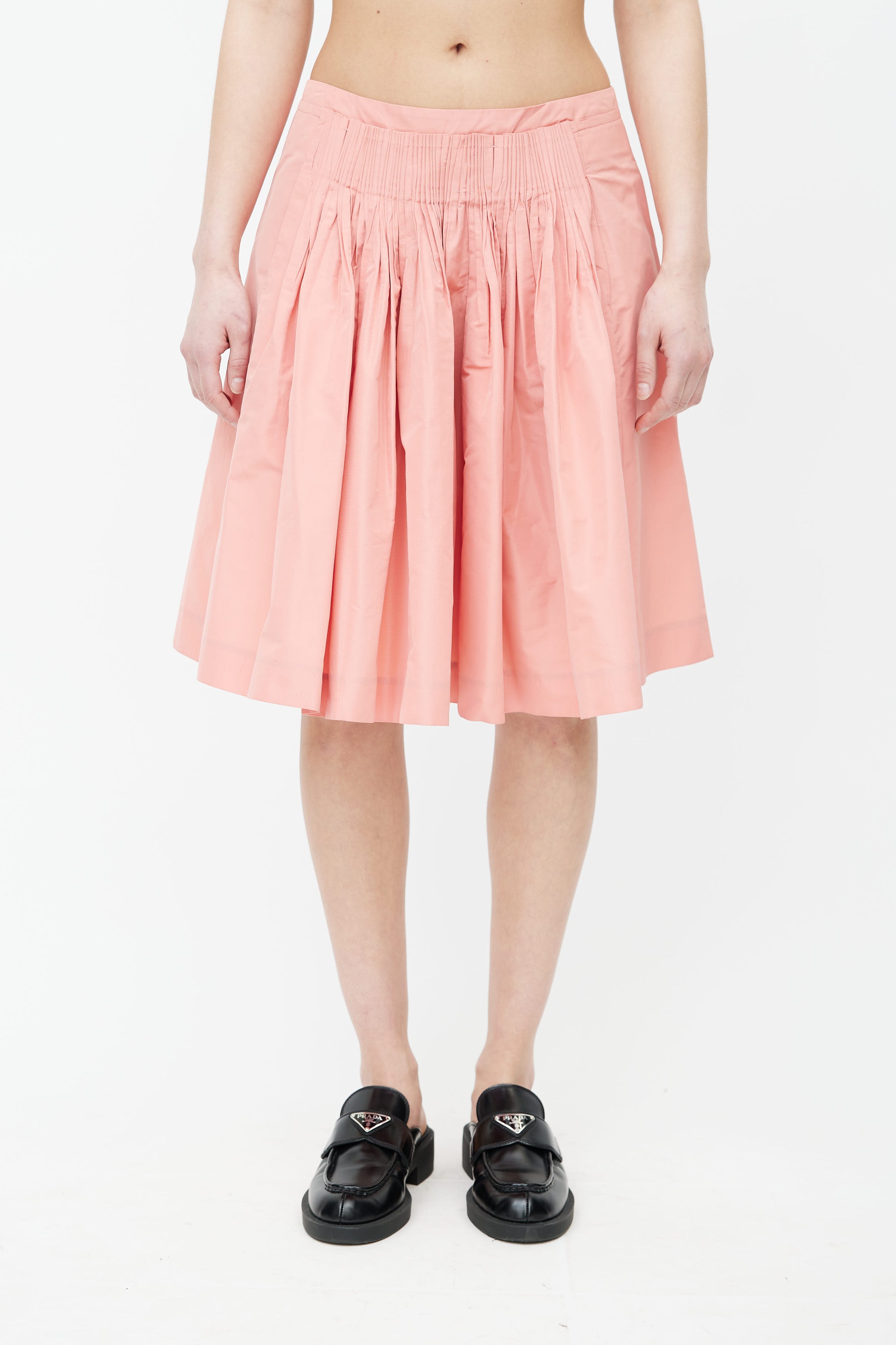 Miu Miu // Pink Pleated A-Line Skirt – VSP Consignment
