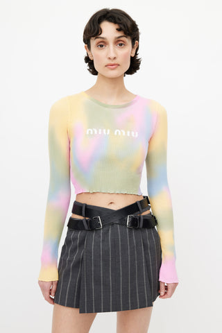 Miu Miu Multicolour Tie Dye Long Sleeve T-Shirt