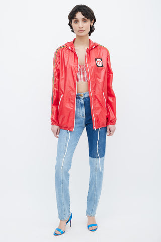Miu Miu Red & Multicolor Stripe Jacket