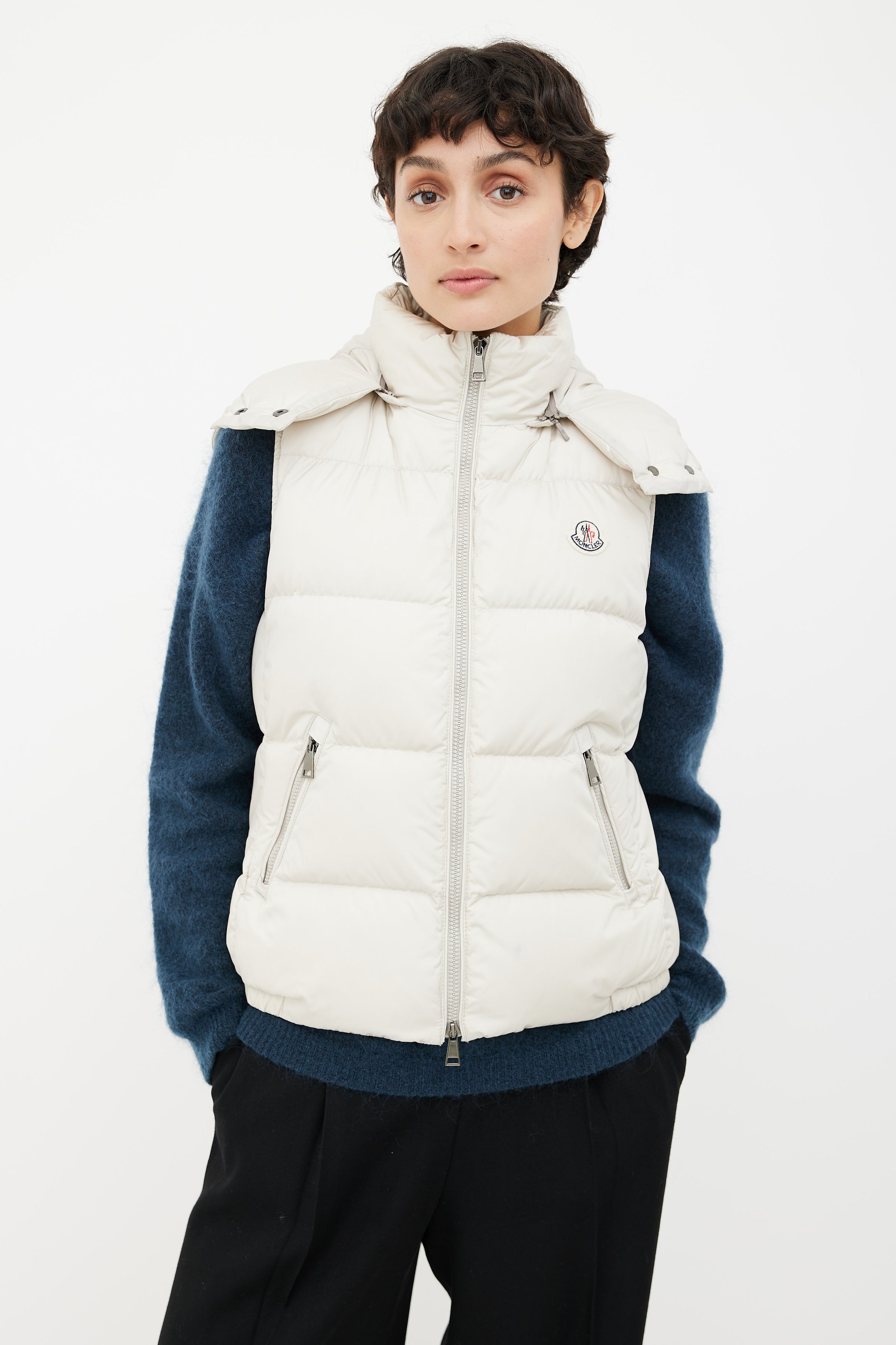 Moncler // Cream Hooded Puffer Vest – VSP Consignment