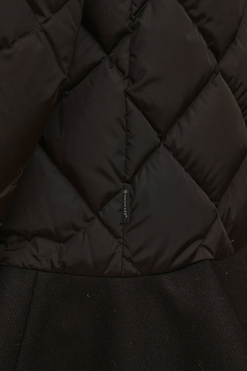 Moncler Black Peplum Vouglans Coat