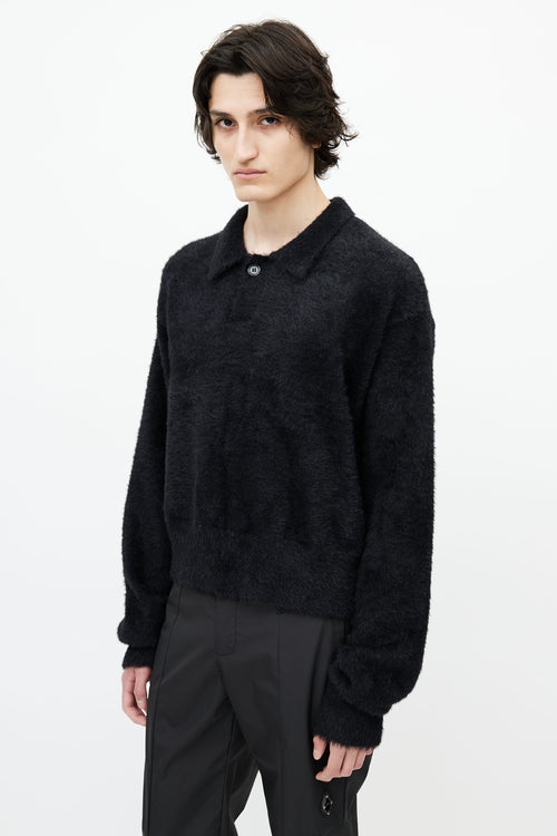 Mr. Saturday Black Mohair Polo Sweater