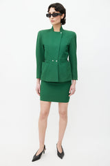Mugler 1980s Green Blazer & Skirt Suit