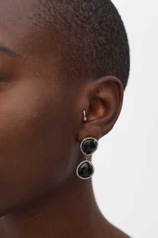 VSP Archive Black Gemstone Geometric Drop Earrings