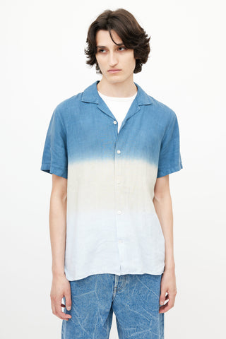 NNO7 Blue Linen Ombré Shirt