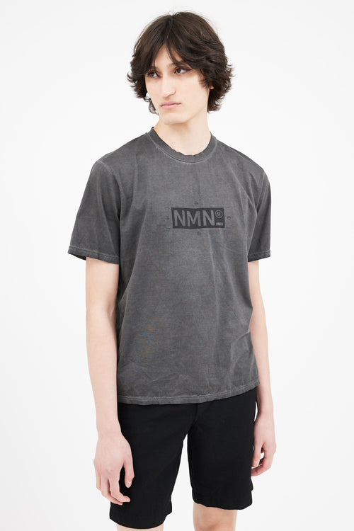 NemeN Faded Grey Graphic Print T-Shirt