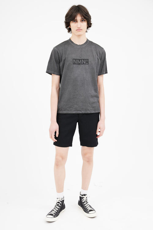 NemeN Faded Grey Graphic Print T-Shirt