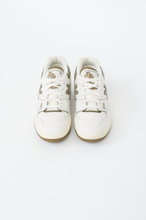 New Balance x Aimé Leon Dore Green & White Leather 550 Sneaker