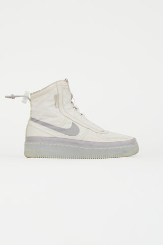 Nike White AF1 Shell High Top Sneaker
