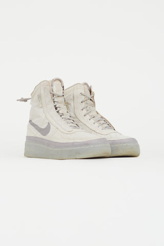 Nike White AF1 Shell High Top Sneaker