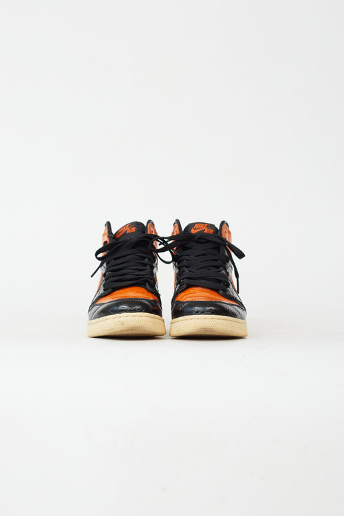 Nike Fall 2019 Black & Orange Air Jordan 1 Retro High "OG" Shattered Backboard 3.0 Sneaker