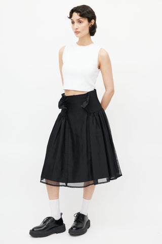 Noir Kei Ninomiya Black Pleated Overlay Skirt