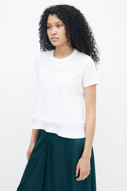 Noir Kei Ninomiya FW 2020 White Tulle Layer T-Shirt