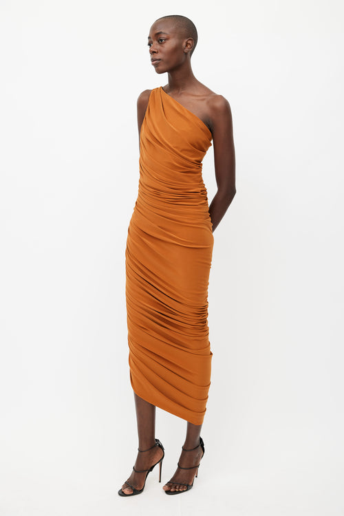 Norma Kamali Orange Diana Ruched Dress