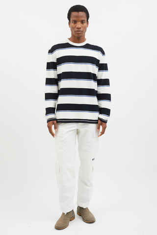 Norse Projects Navy & White Stripe Long Sleeve T-Shirt