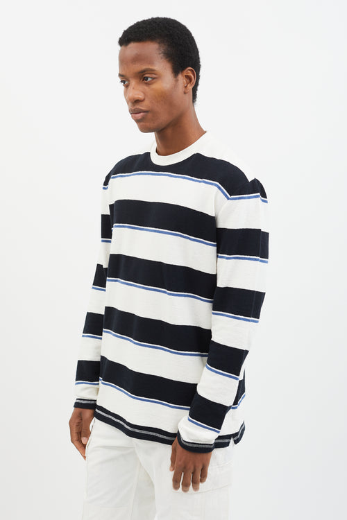 Norse Projects Navy & White Stripe Long Sleeve T-Shirt
