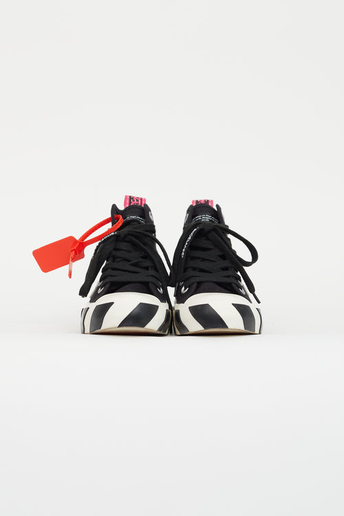 Off-White Black Mid Top Vulcanized Sneaker