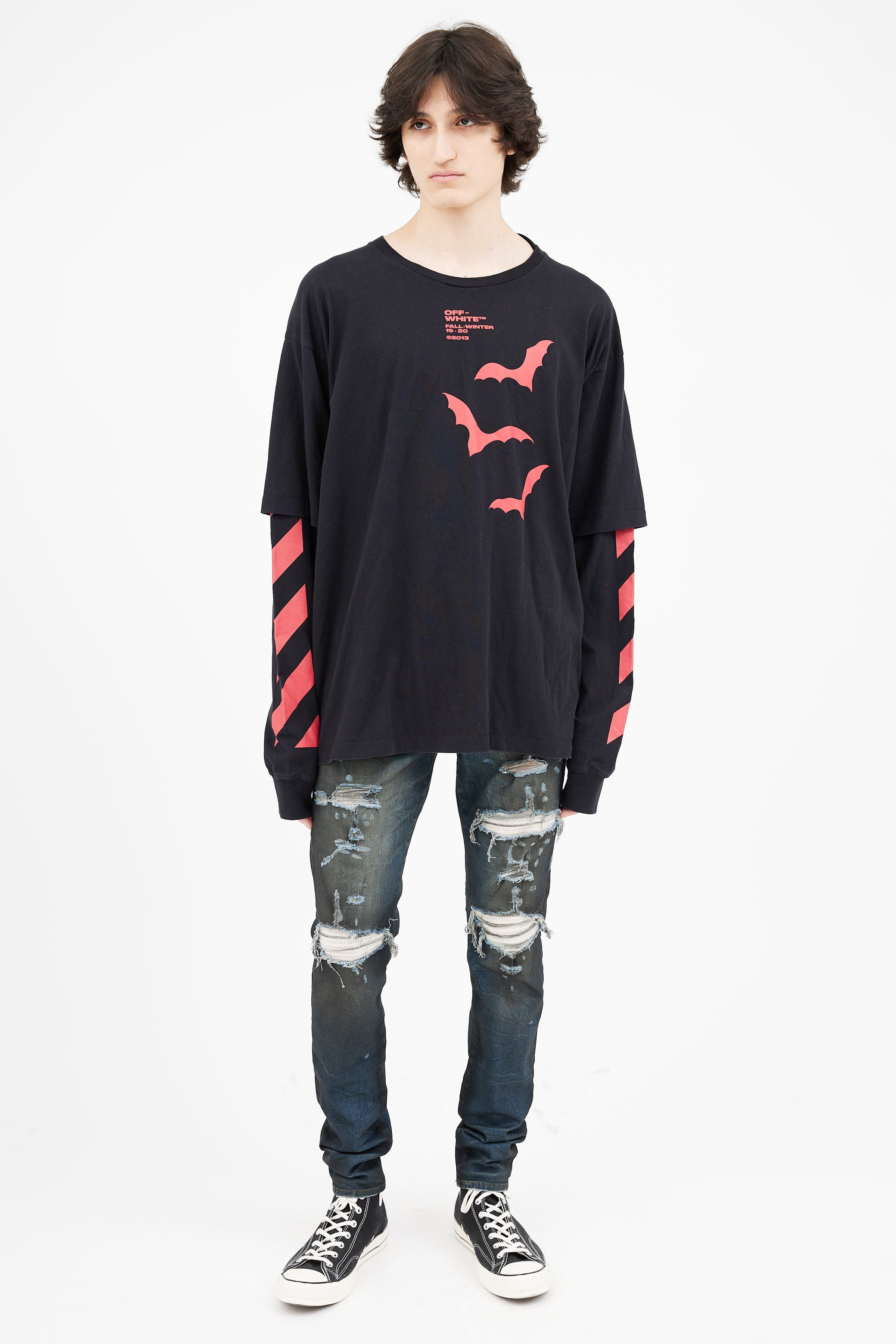 Off-White FW 2019 Black & Red Print Layered T-Shirt – Consignment