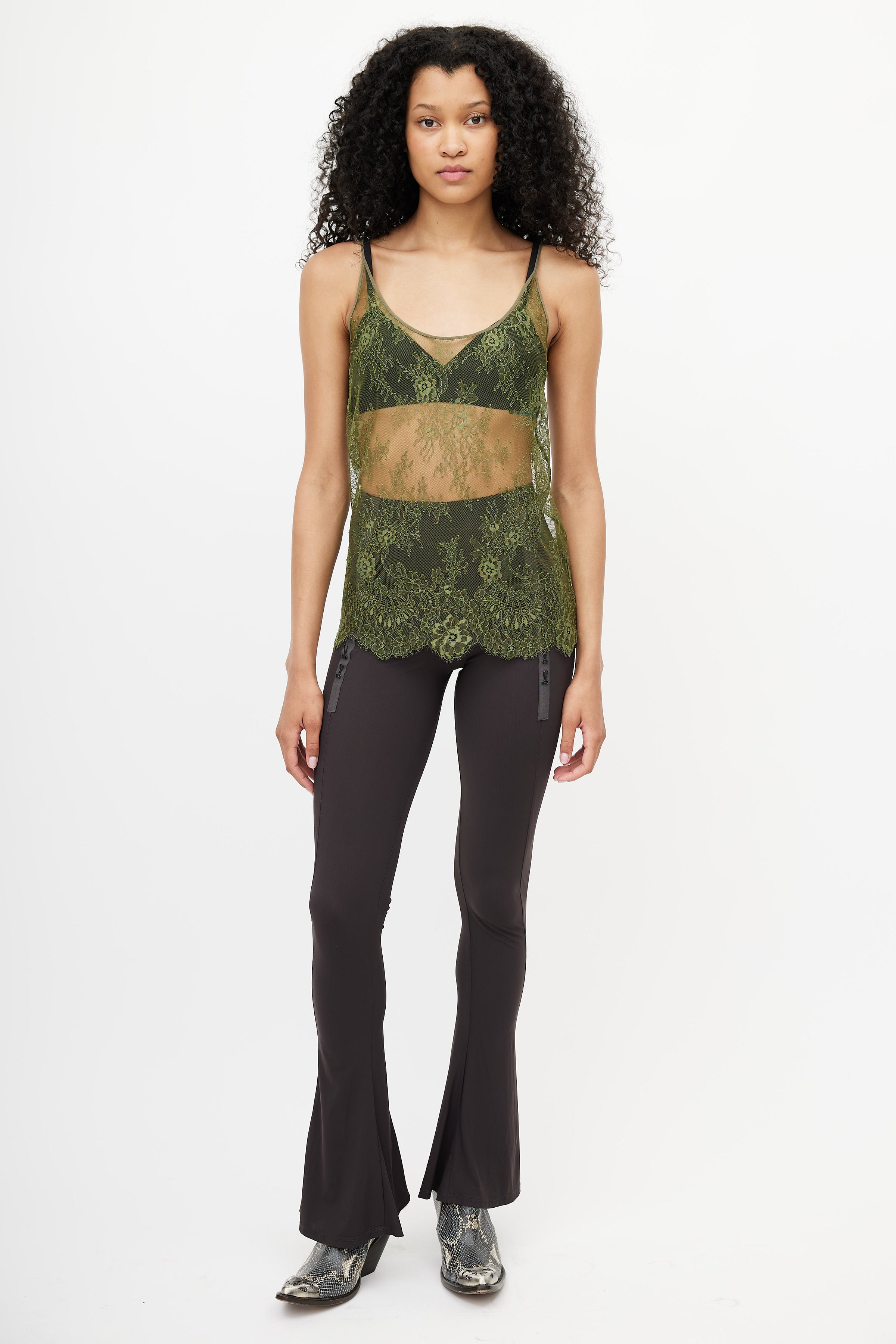 Off-White // Green Floral Lace Top – VSP Consignment