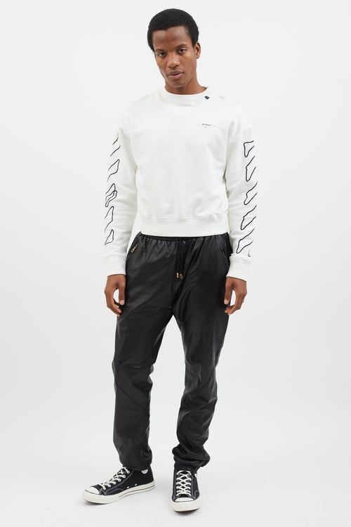 Off-White White & Black Abstract Arrows Sweatshirt