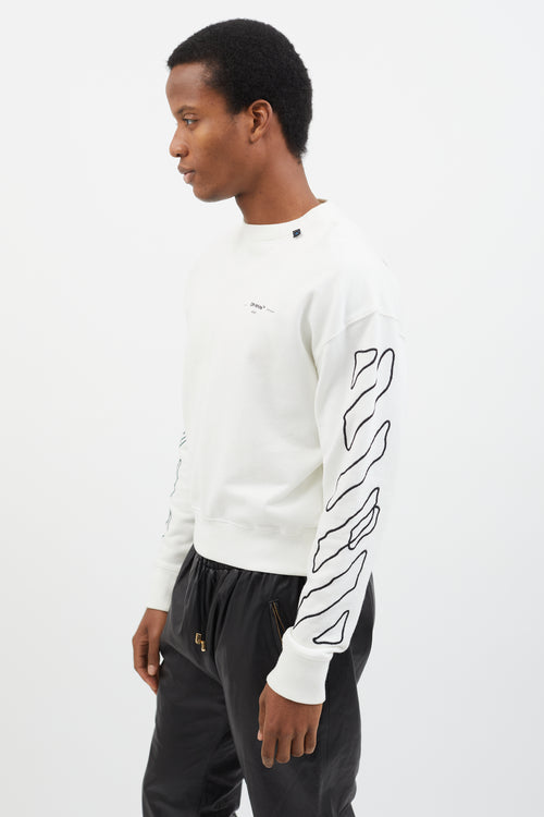 Off-White White & Black Abstract Arrows Sweatshirt