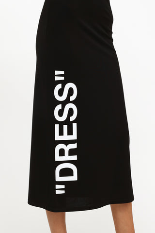 Off-White Black "Dress" One Shoulder Dress