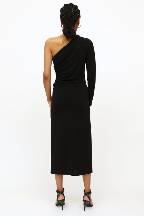 Off-White Black "Dress" One Shoulder Dress