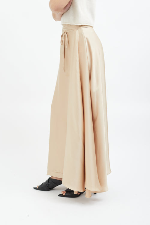 Orseund Iris Beige Maxi Wrap Skirt