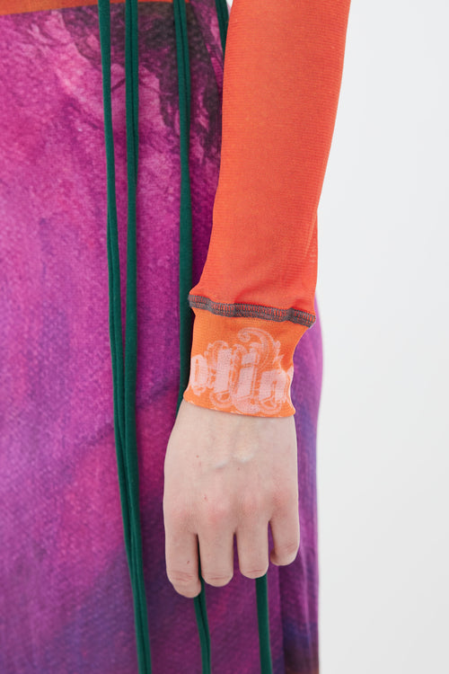 Ottolinger Multicolor Cheyenne Julien Print Mesh Wrap Dress