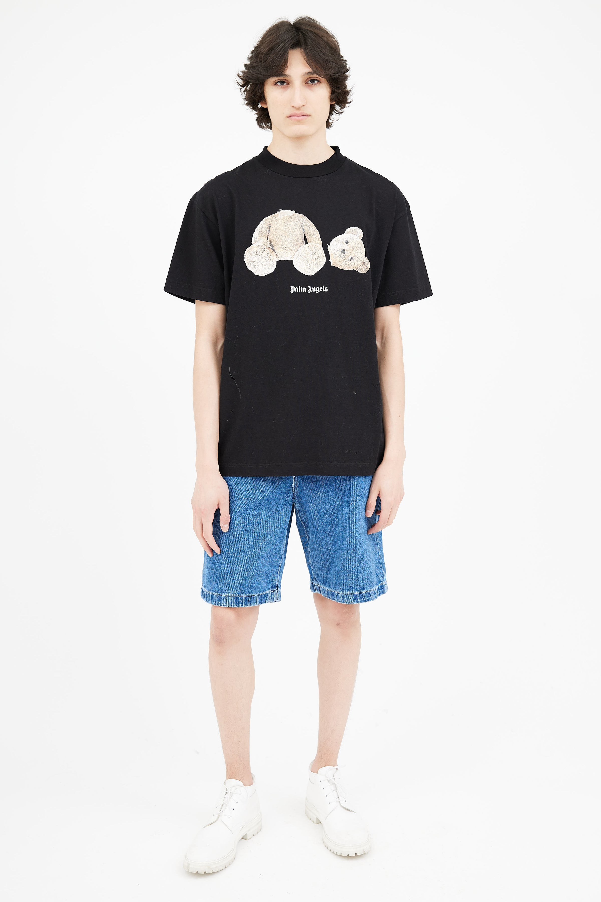 Palm Angels Teddy Bear Men's T-Shirt Black Size Large 100% Authentic