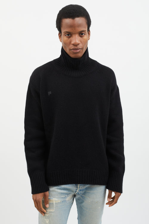 Pangaia Black Knit Turtleneck Sweater