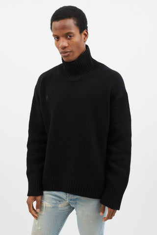Pangaia Black Knit Turtleneck Sweater